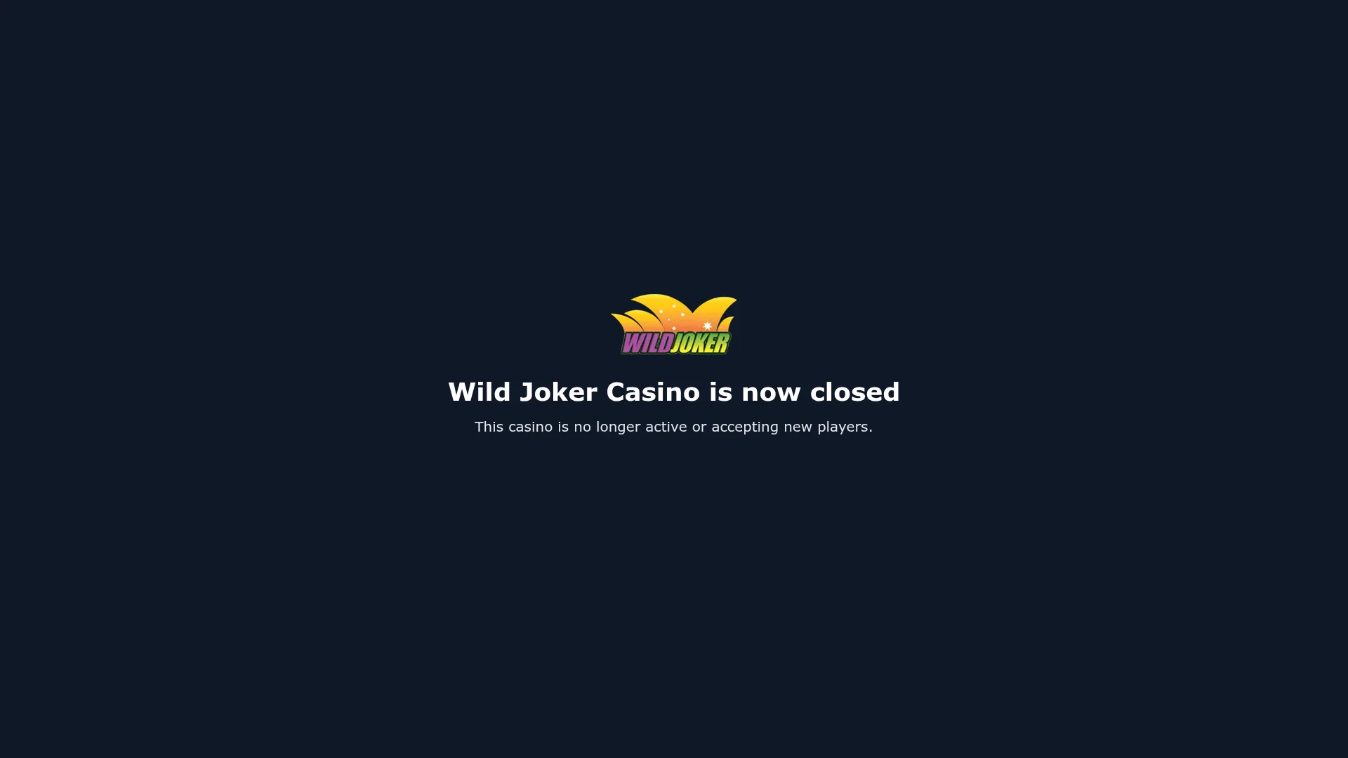 Wild Joker Casino desktop screenshot
